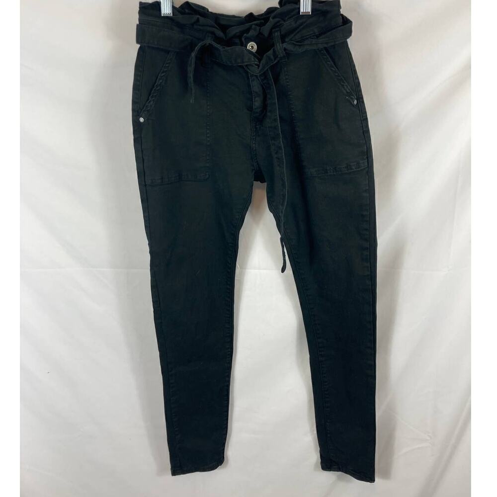 Six-Denim Tie Waist Black Jeans size small